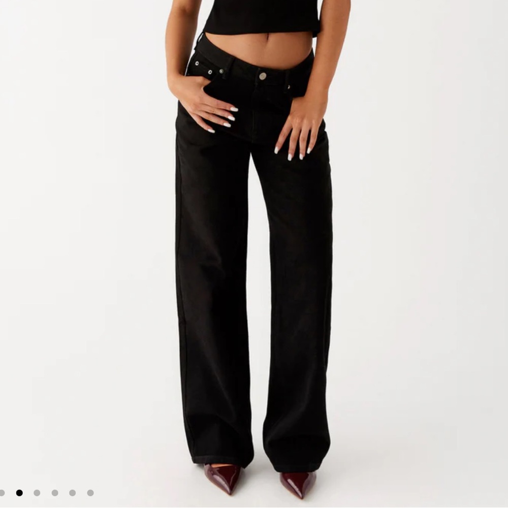 Peppermayo Black Wide Leg Flare Jeans